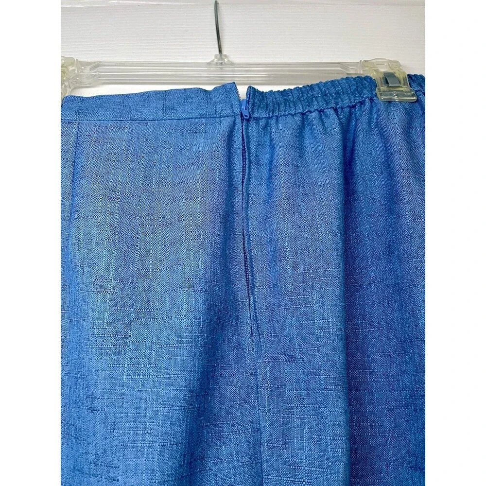 Vintage Sag Harbor Blue Sz12P 2 Piece Pant Set Button Short Sleeve Jacket